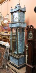 French Antique Cloisonné Grandfather Clock Chinese Original Champlevé