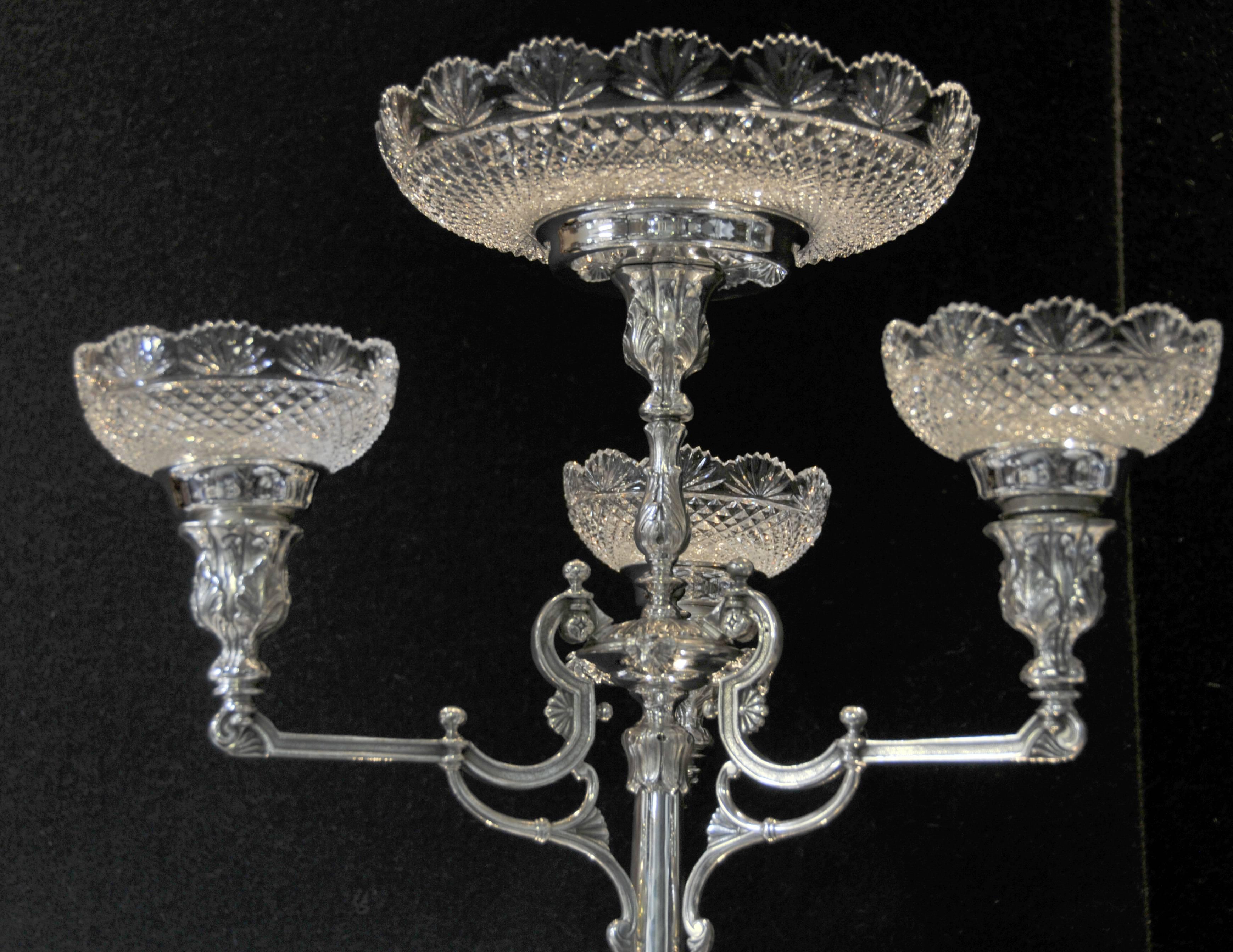 Elkington Sheffield Silver Plate Epergne Centerpiece Cherub Dish For Sale 5