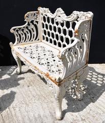 Pair of Cast Iron Coalbrookdale Style Horseshoe Garden Benches