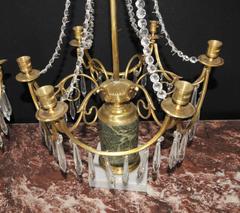 Pair of Empire Style Ormolu Candelabras Chandeliers Table Lamps