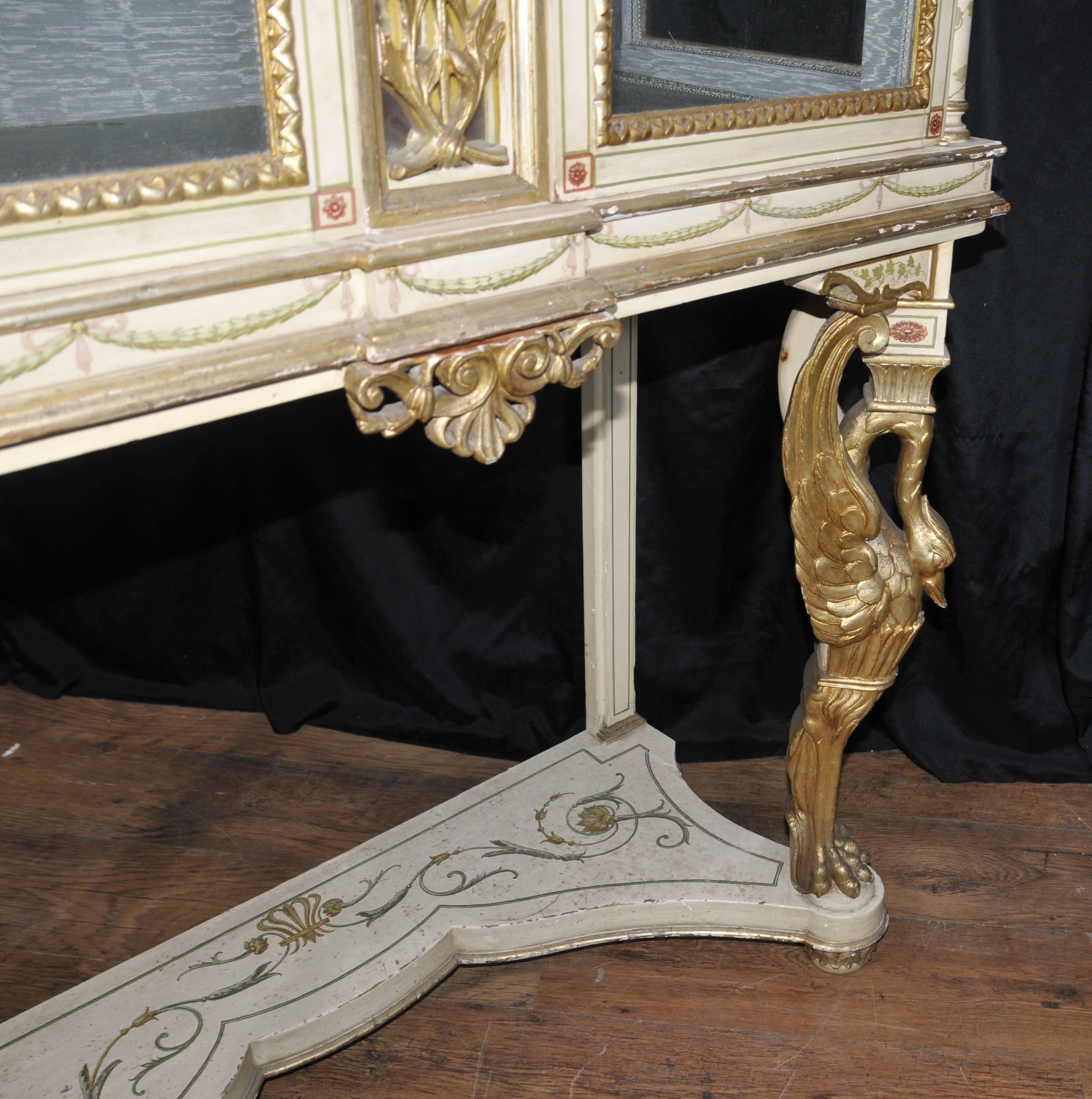 Empire Style Painted Display Cabinet Bijouterie French Furniture In Excellent Condition For Sale In Potters Bar, Herts