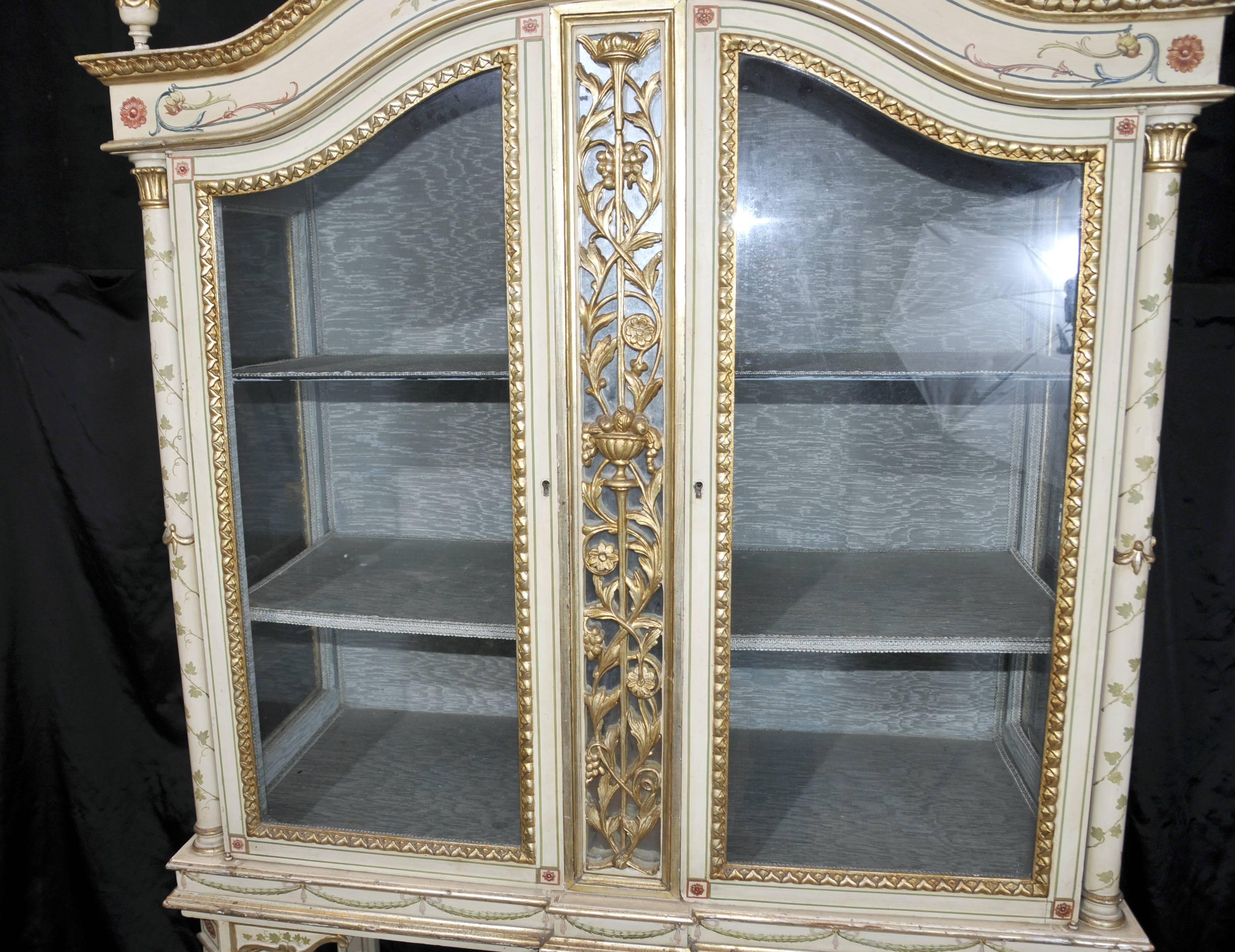 Empire Style Painted Display Cabinet Bijouterie French Furniture For Sale 1