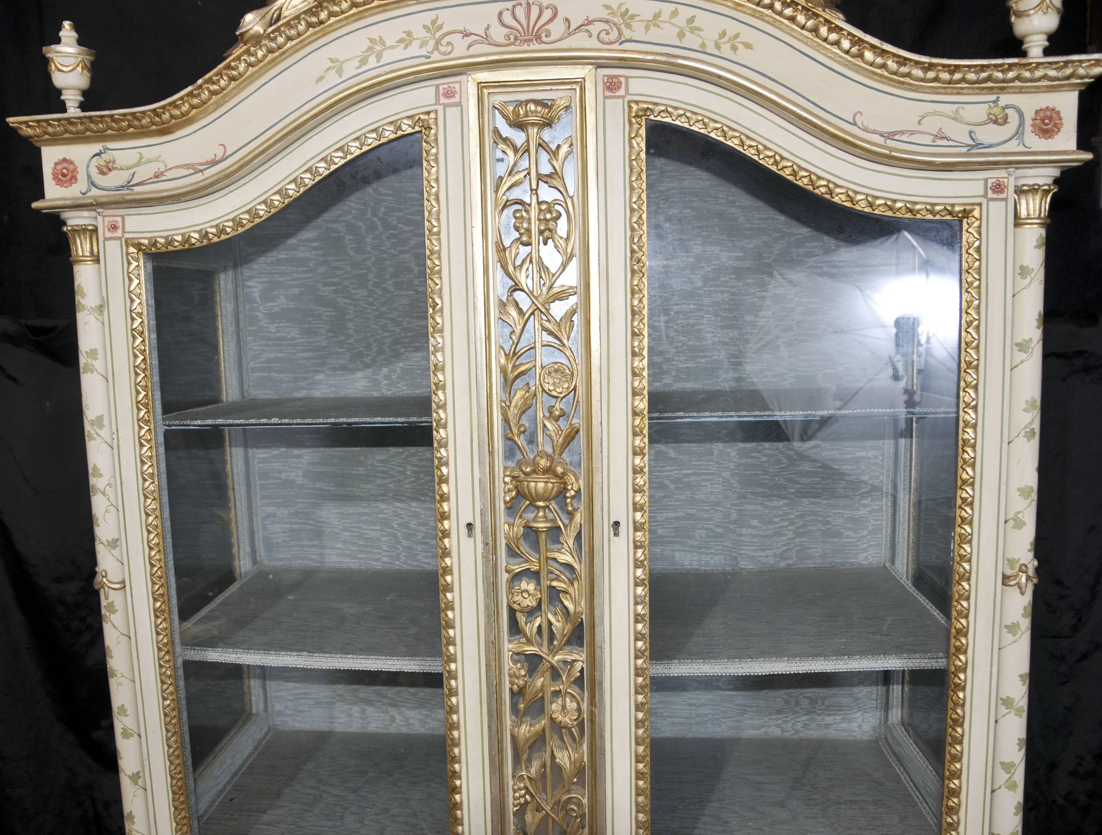 Empire Style Painted Display Cabinet Bijouterie French Furniture For Sale 2