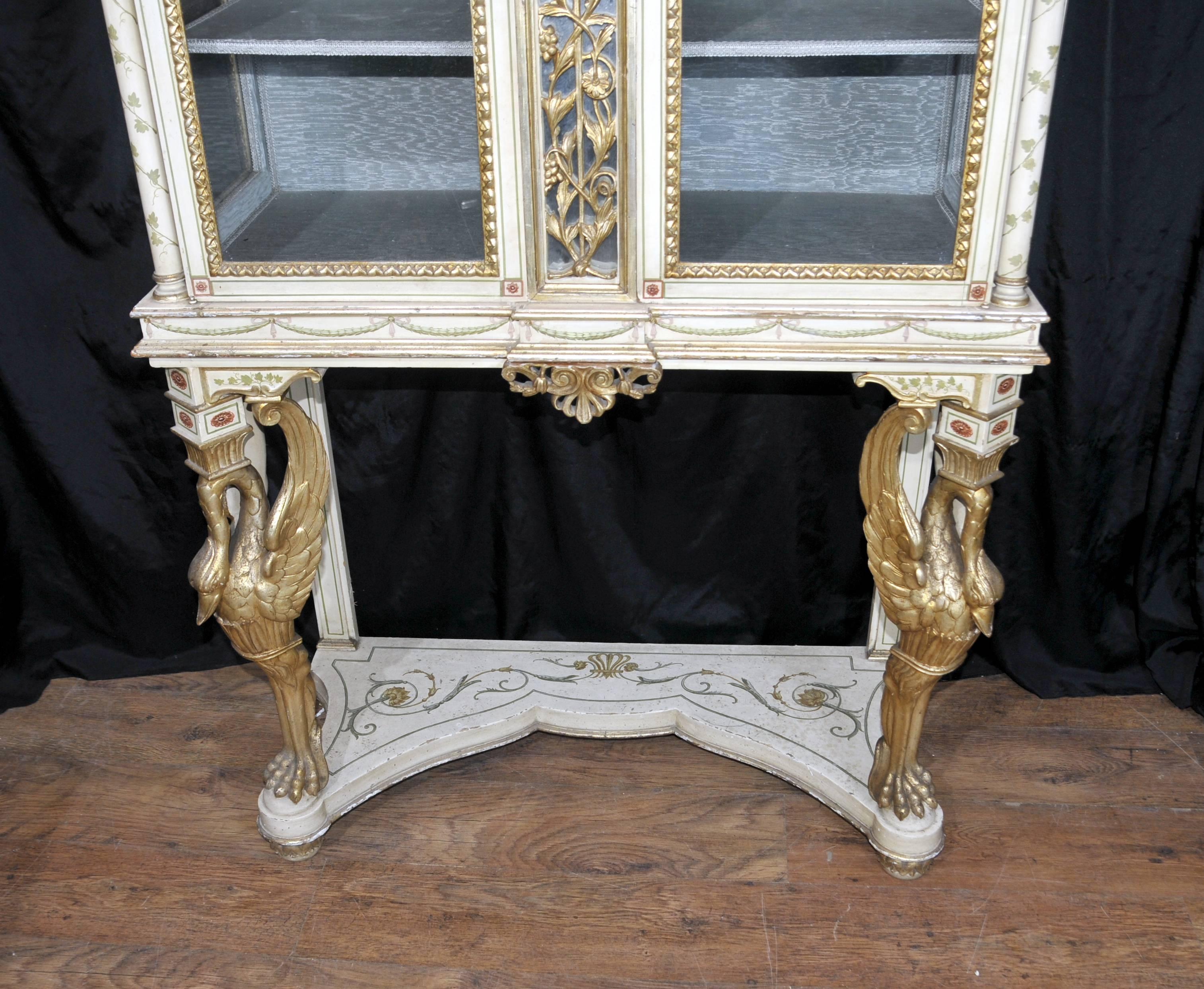 Empire Style Painted Display Cabinet Bijouterie French Furniture For Sale 6