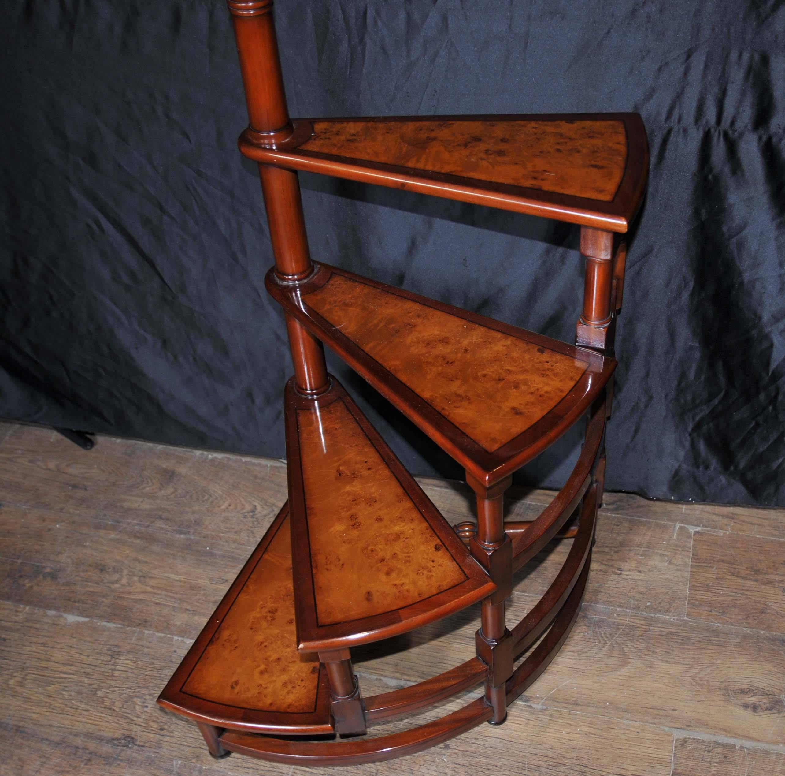 Victorian Style Library Steps in Mahogany Ladder Step Bookcase 1