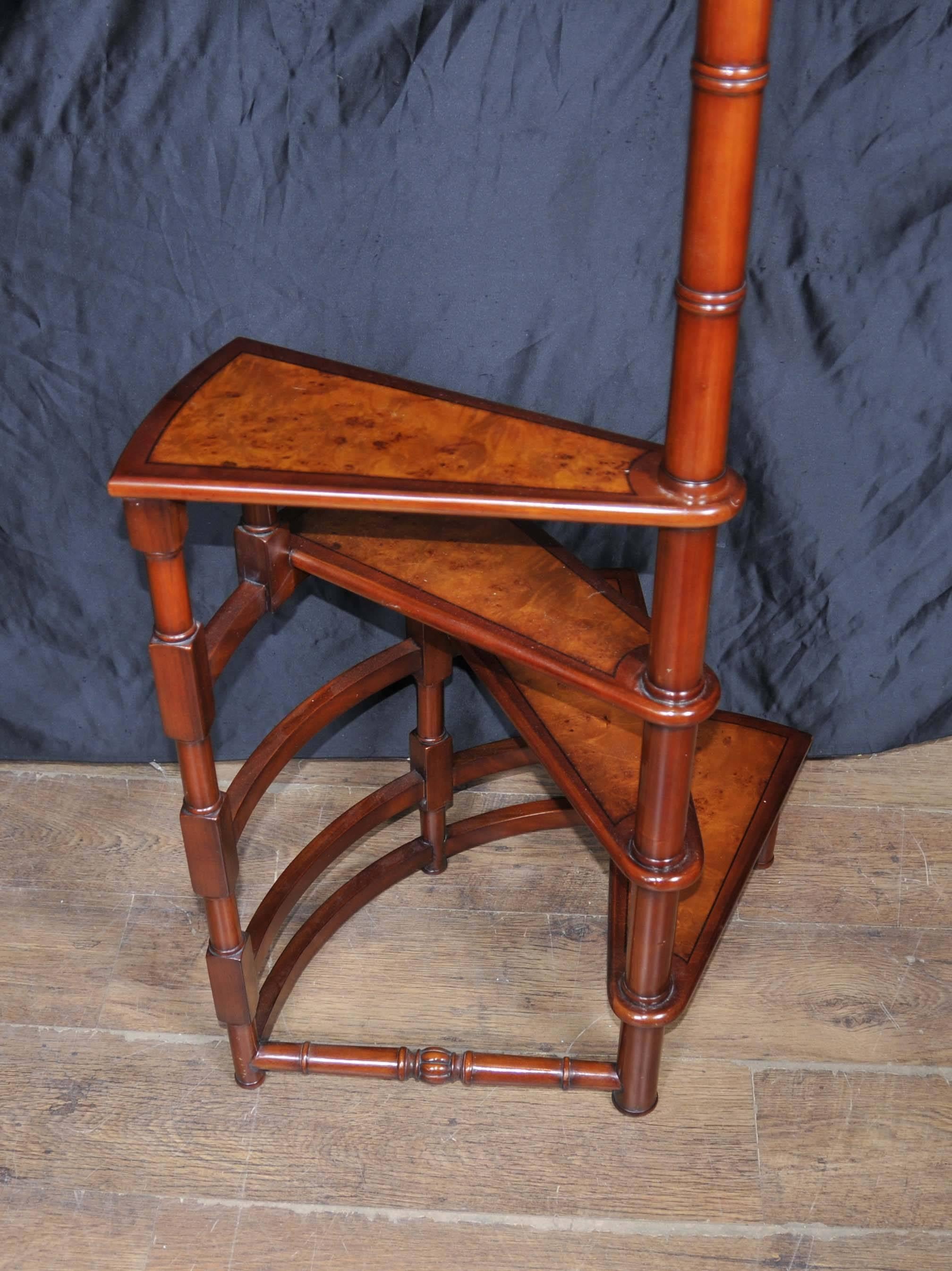 Victorian Style Library Steps in Mahogany Ladder Step Bookcase 5