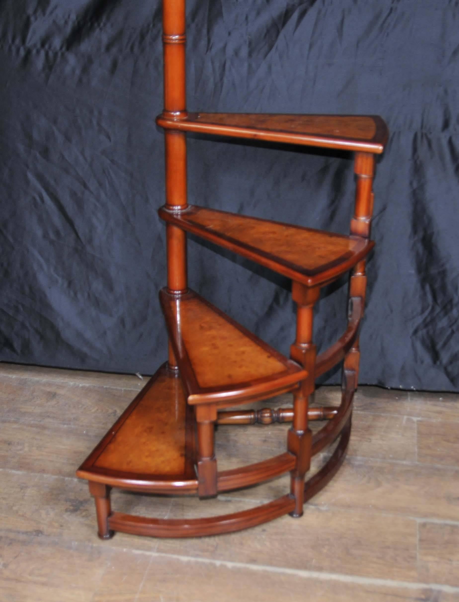 Victorian Style Library Steps in Mahogany Ladder Step Bookcase 4