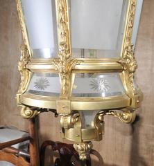 French Empire Style Ormolu Lantern Light Chandelier