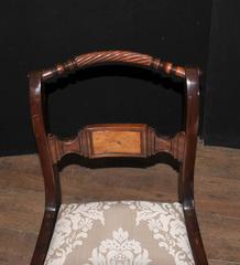 Set of Eight Mahogany Regency Style Dining Chairs Rope Backs