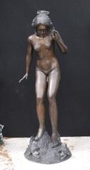 Life Size Art Nouveau Style Bronze Female Playtime Statue