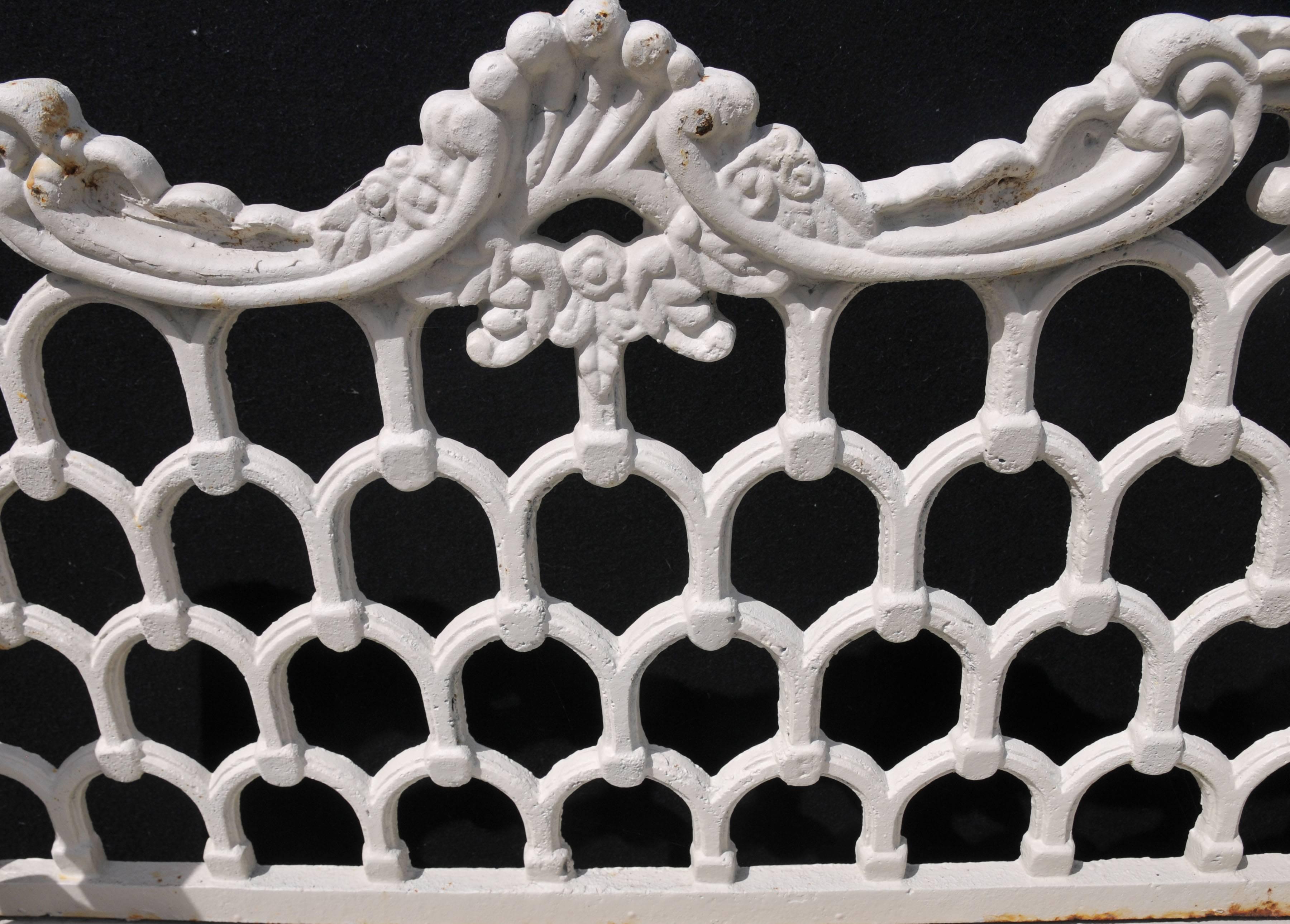 Pair of Cast Iron Coalbrookdale Style Horseshoe Garden Benches For Sale 2