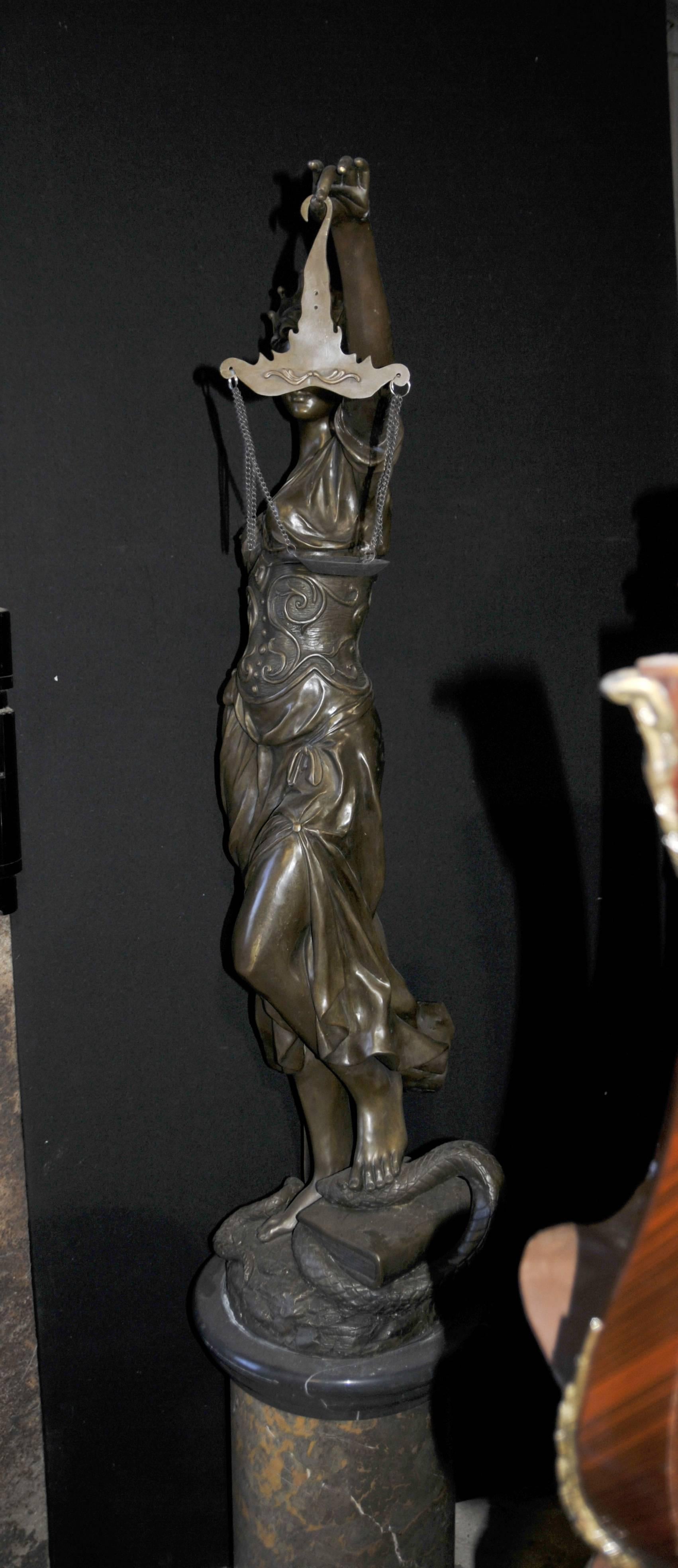 Extra Large Lifesize French Bronze Lady Justice Scales Statue 4