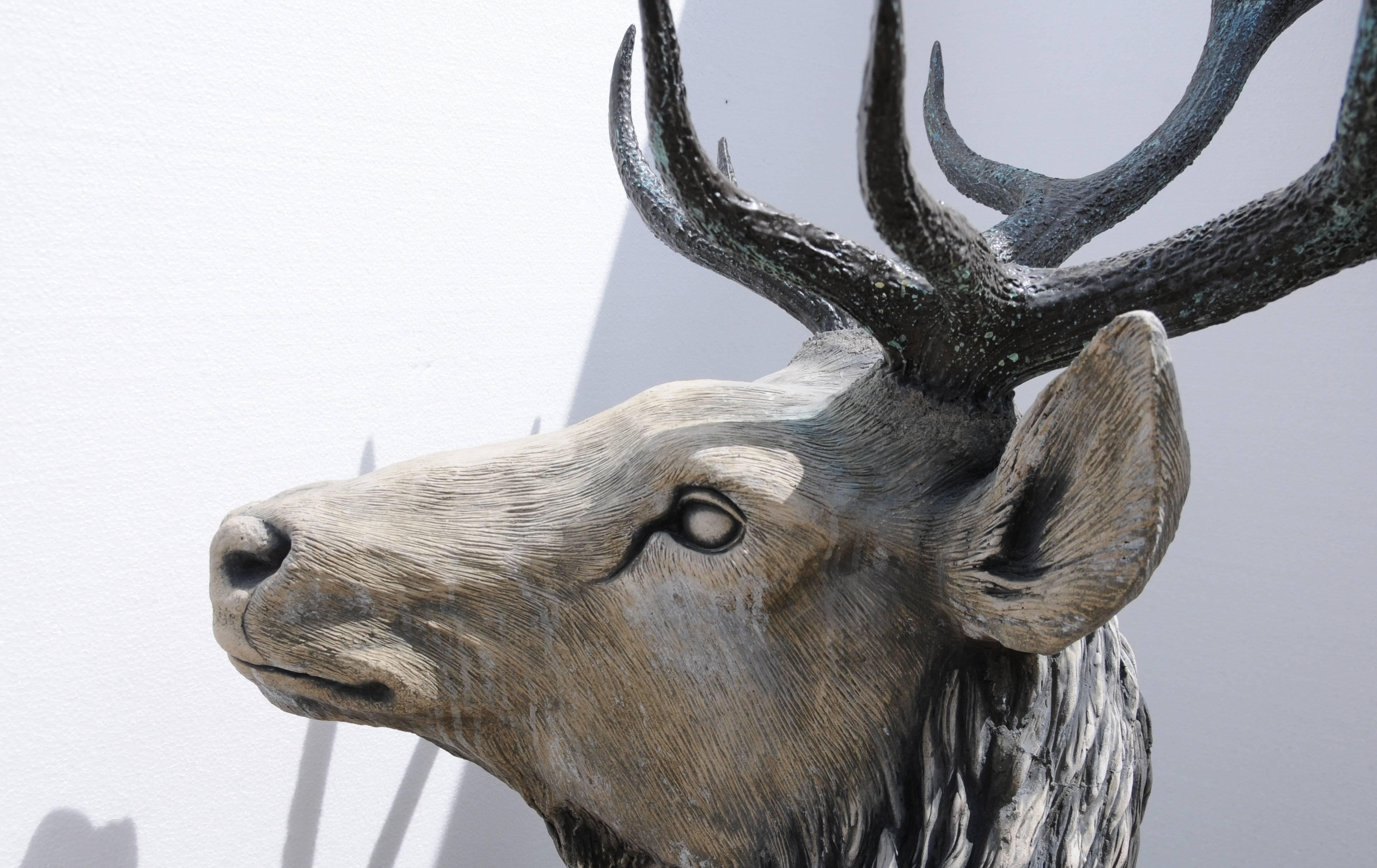 Lifesize Stone Bronze Scottish Stag Xl Elk For Sale 4