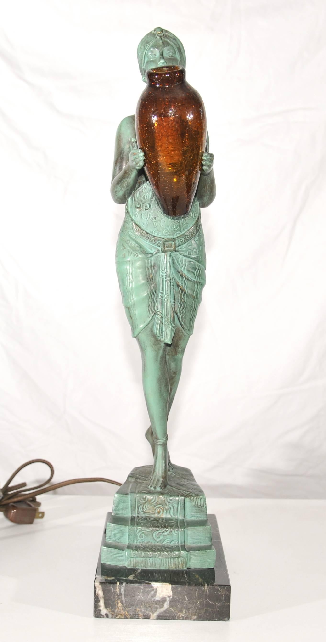 These are based in Los Angeles where we will ship from to anywhere in the world.
 Stunning Art Deco style bronze after a model by Le Faguays.
 Classic Art Deco style figurine somehow epitomises the 1920s aesthetic in it's treatment of the ideal