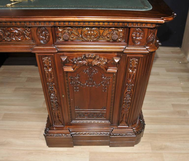 Mahogany Presidents Partners Desk Resolute Replica For Sale at 1stDibs