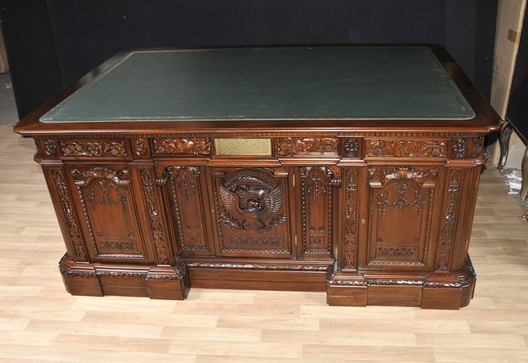 Mahogany Presidents Partners Desk Resolute Replica For Sale at 1stDibs