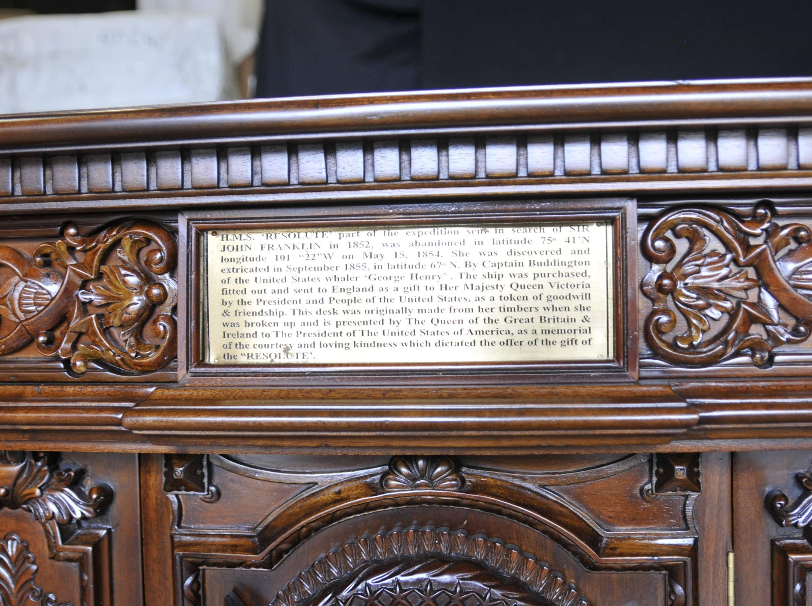 Mahogany Presidents Partners Desk Resolute Replica For Sale 2