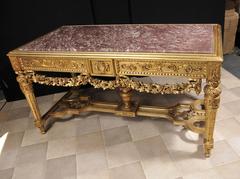 French Louis XVI Style Gilt Carved Console Table