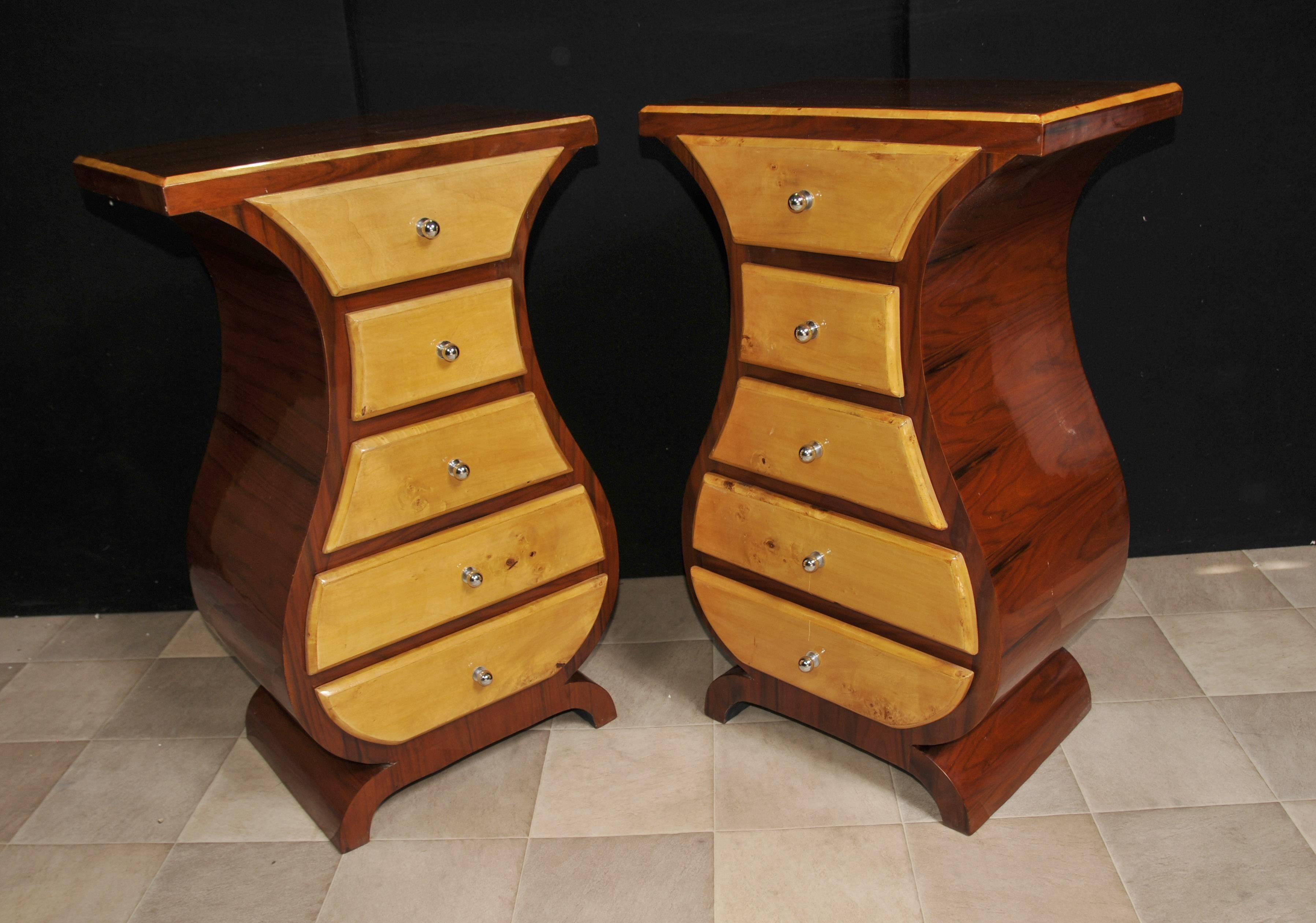 Pair of Art Deco Style Bedside Chests/ Nightstands Modernist Furniture For Sale 2