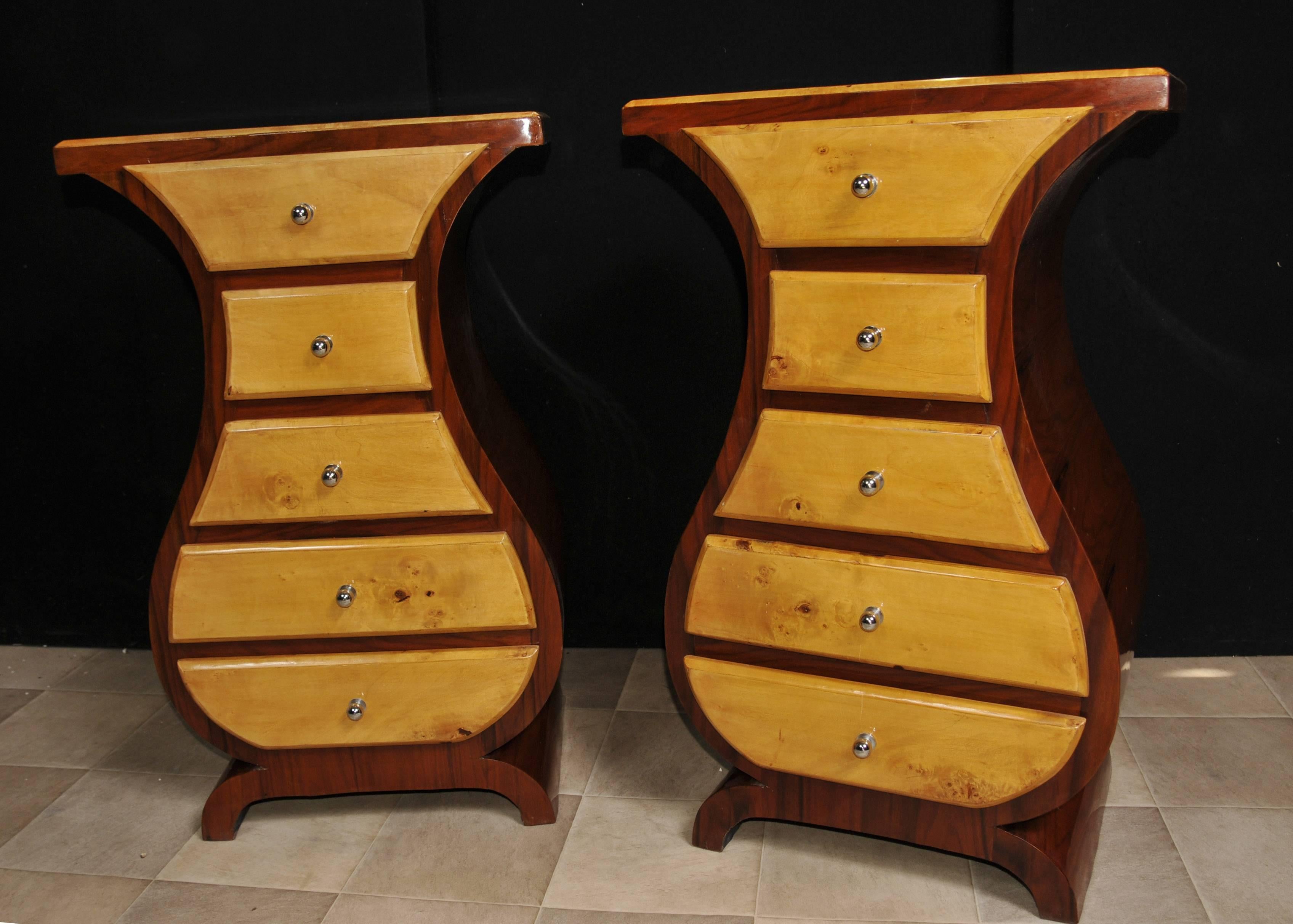 Pair of Art Deco Style Bedside Chests/ Nightstands Modernist Furniture For Sale 3