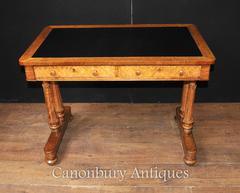 Antique Maple Wood Regency Writing Table Desk, circa 1830 Tulip Legs