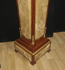 Pair of Empire Style Marble Pedestal Stand Tables