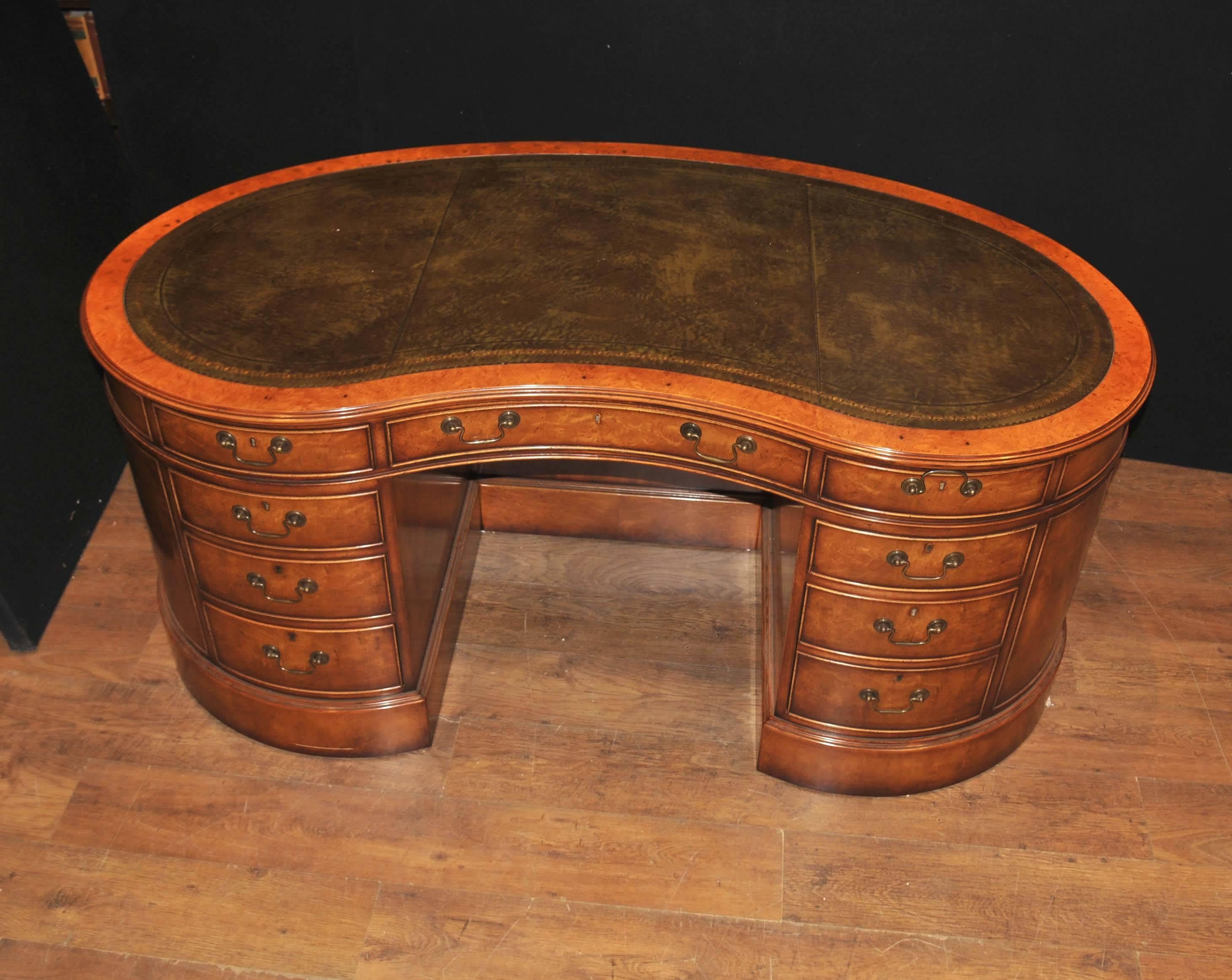 Regency Style Kidney Bean Desk in Satinwood For Sale 5