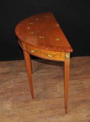 Pair of Hepplewhite Style Demilune Painted Console Tables