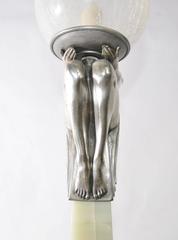 Art Deco Bronze Dancer Biba Girl Lamp Figurine Obelisk Clarte