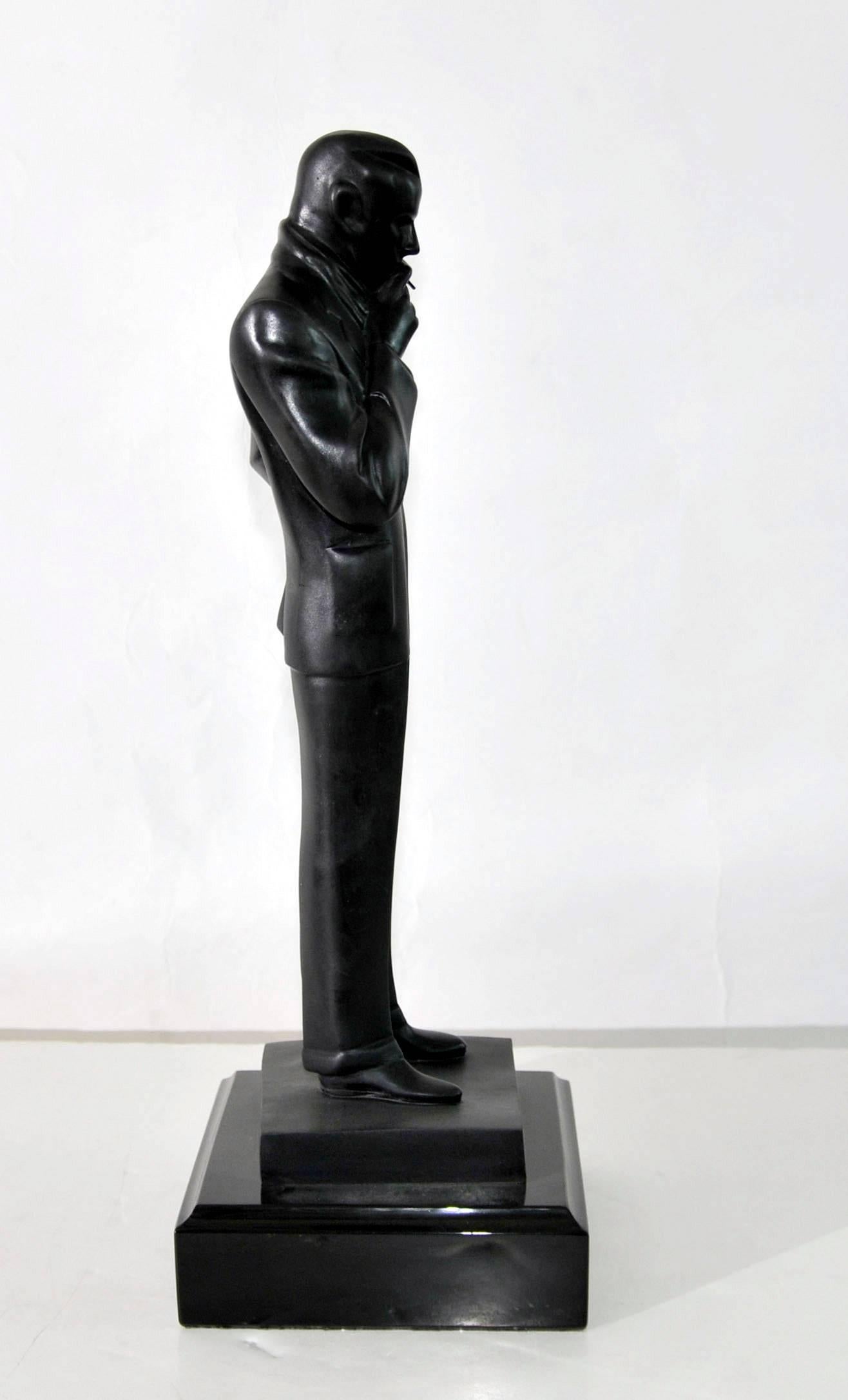 Art Deco Style Bronze Casting the Smoker J.C Leyendecker In Good Condition For Sale In Potters Bar, Herts