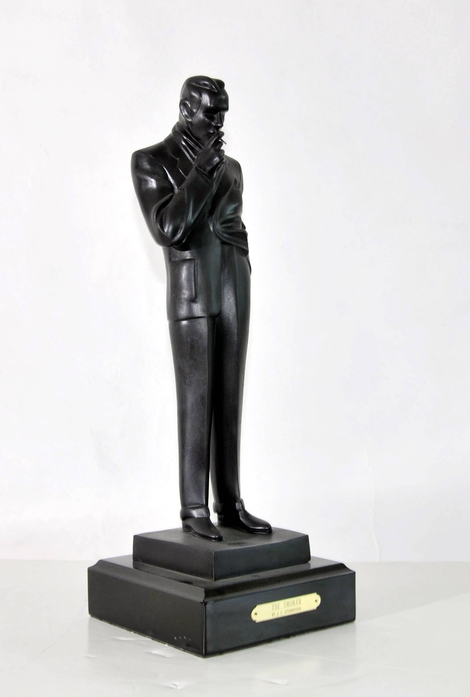Contemporary Art Deco Style Bronze Casting the Smoker J.C Leyendecker For Sale