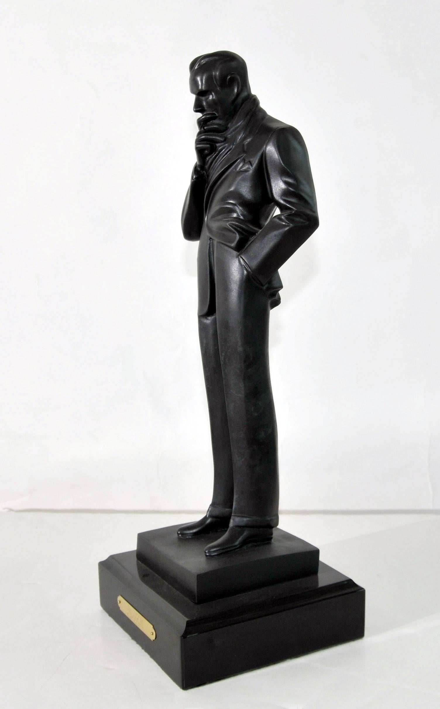 Art Deco Style Bronze Casting the Smoker J.C Leyendecker For Sale 2