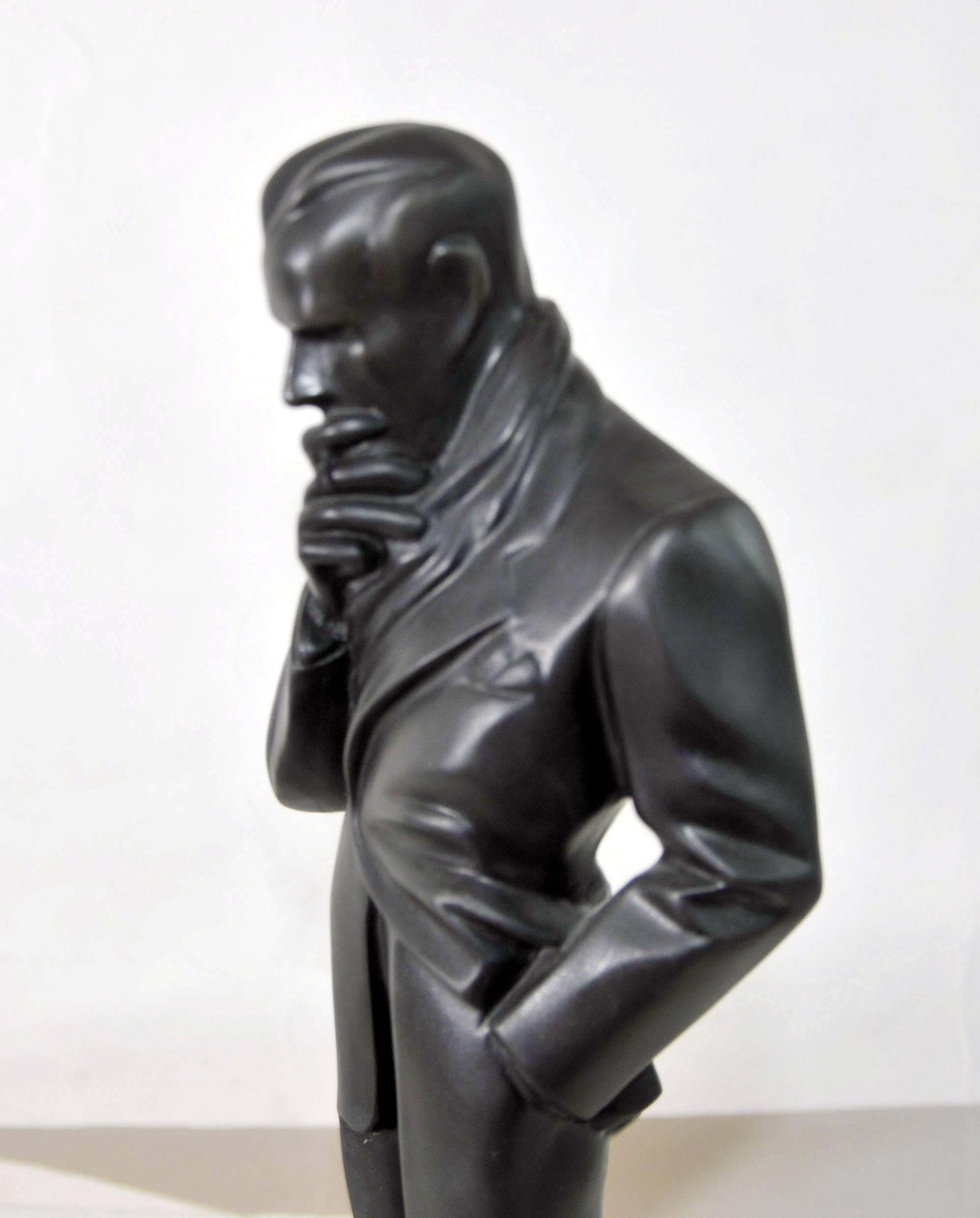 Art Deco Style Bronze Casting the Smoker J.C Leyendecker For Sale 3
