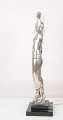 French Art Deco Style Table Lamp Female Odalisque Figurine