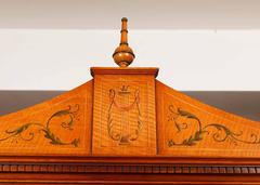 Pair of Regency Style Satinwood Display Cabinets Bookcases Sheraton Furniture