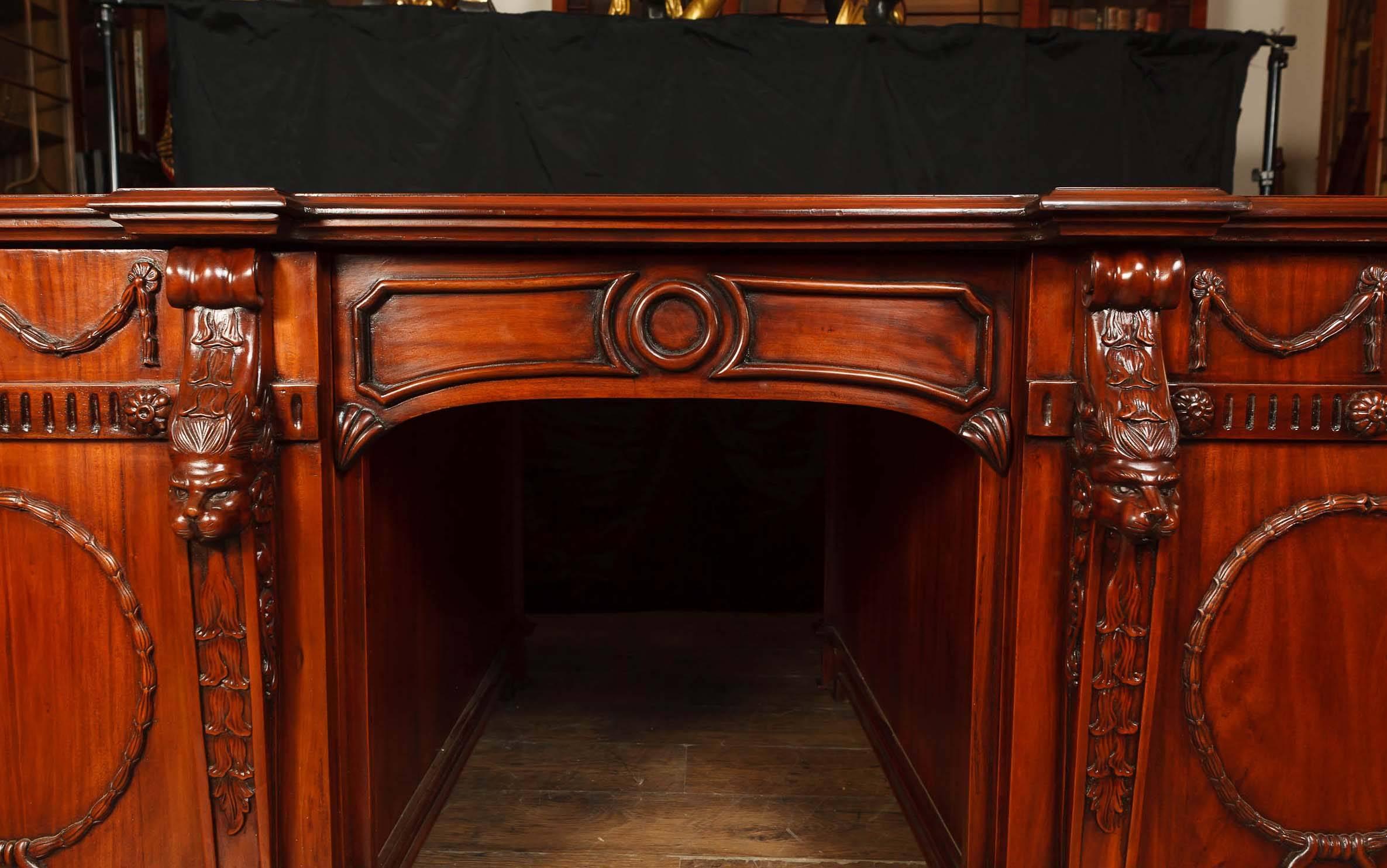 Chippendale Style Mahogany Partners Desk Nostell Priory Desks For Sale 2