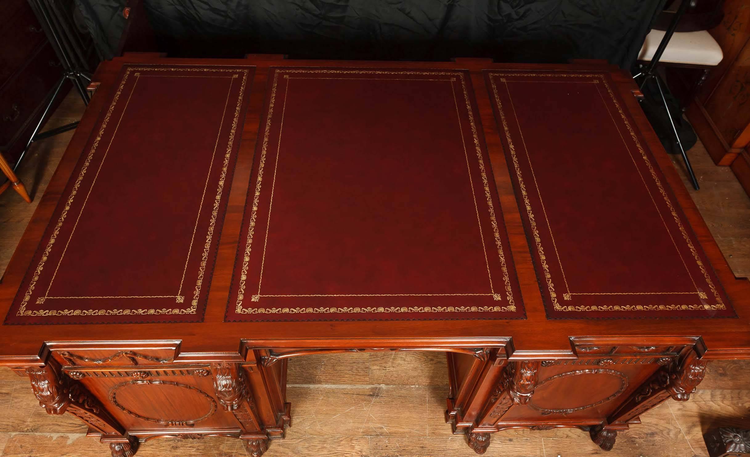 Chippendale Style Mahogany Partners Desk Nostell Priory Desks For Sale 3