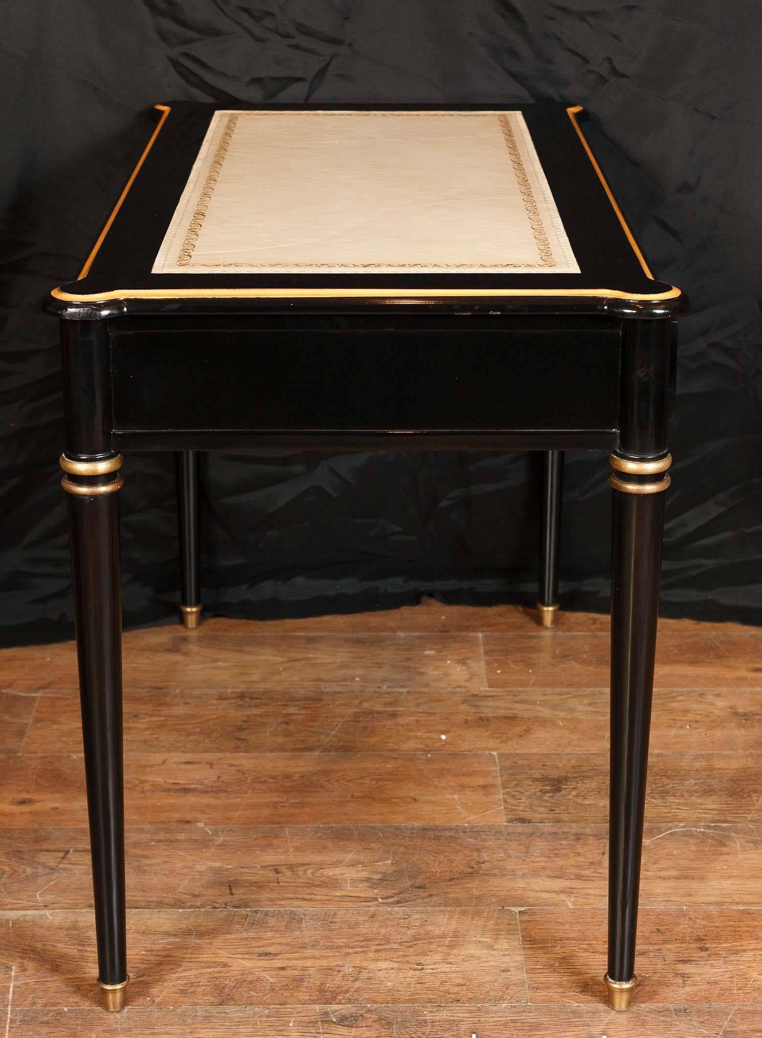 Late 20th Century Regency Lacquer Desk Writing Table Bureau Plat For Sale