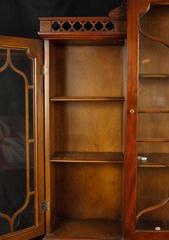 Victorian Style Gothic Breakfront Bookcase Mahogany Bookcases