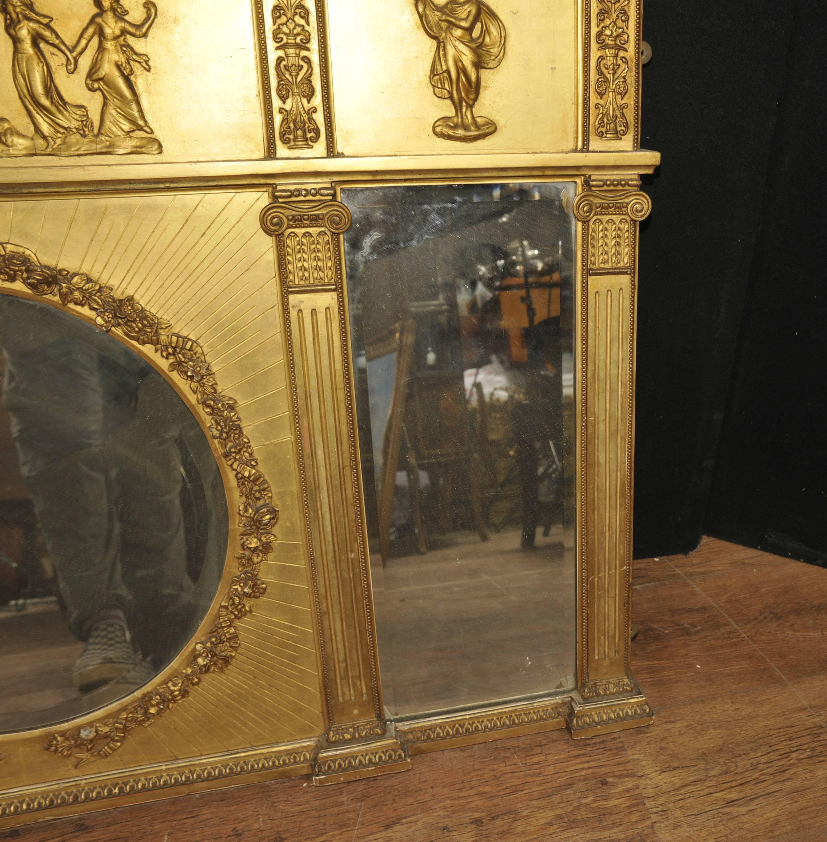 Antique Regency, 1815 Gilt Mantle Mirror English Mirrors For Sale 1