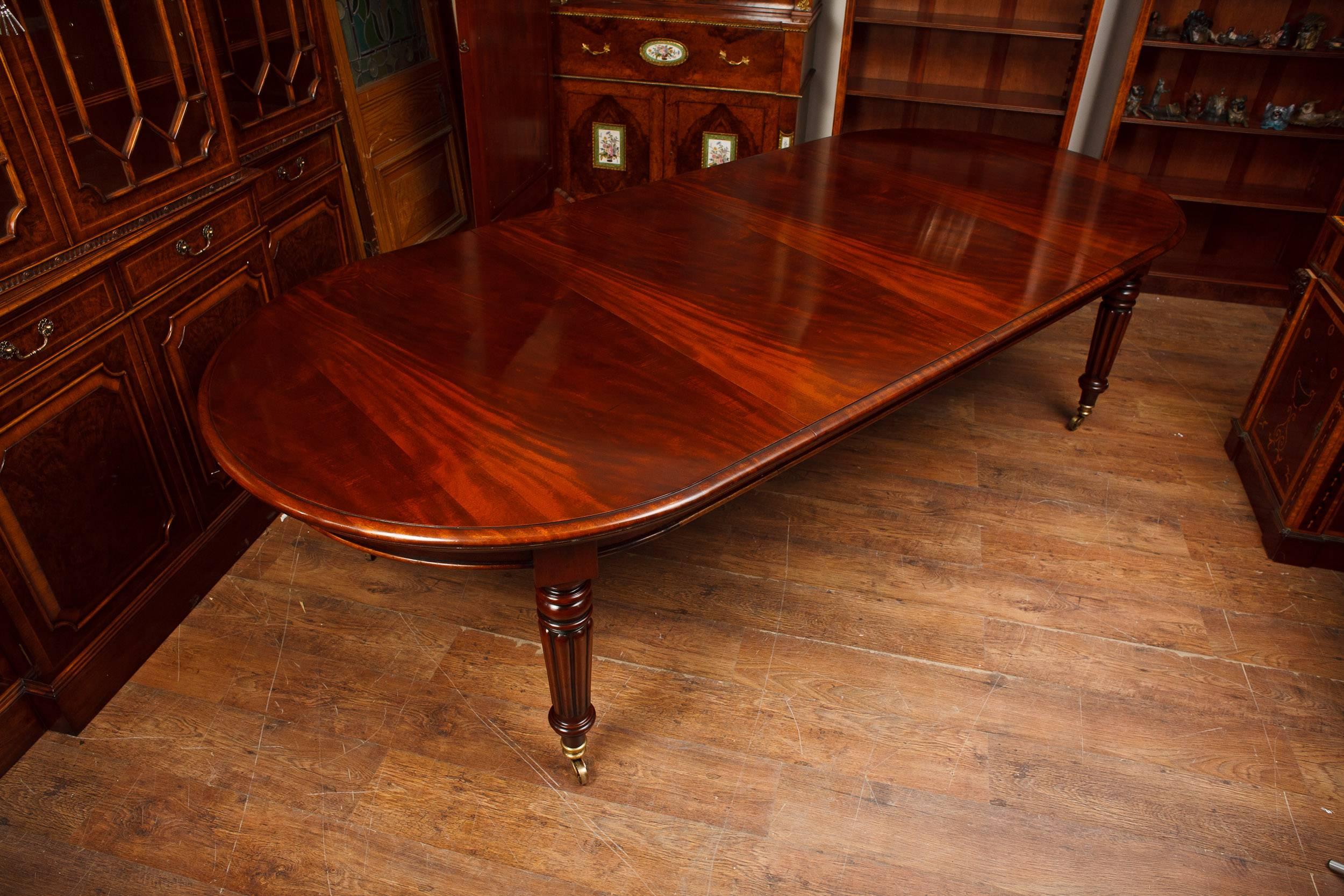 Contemporary Large Extending Mahogany Victorian Style Dining Table For Sale
