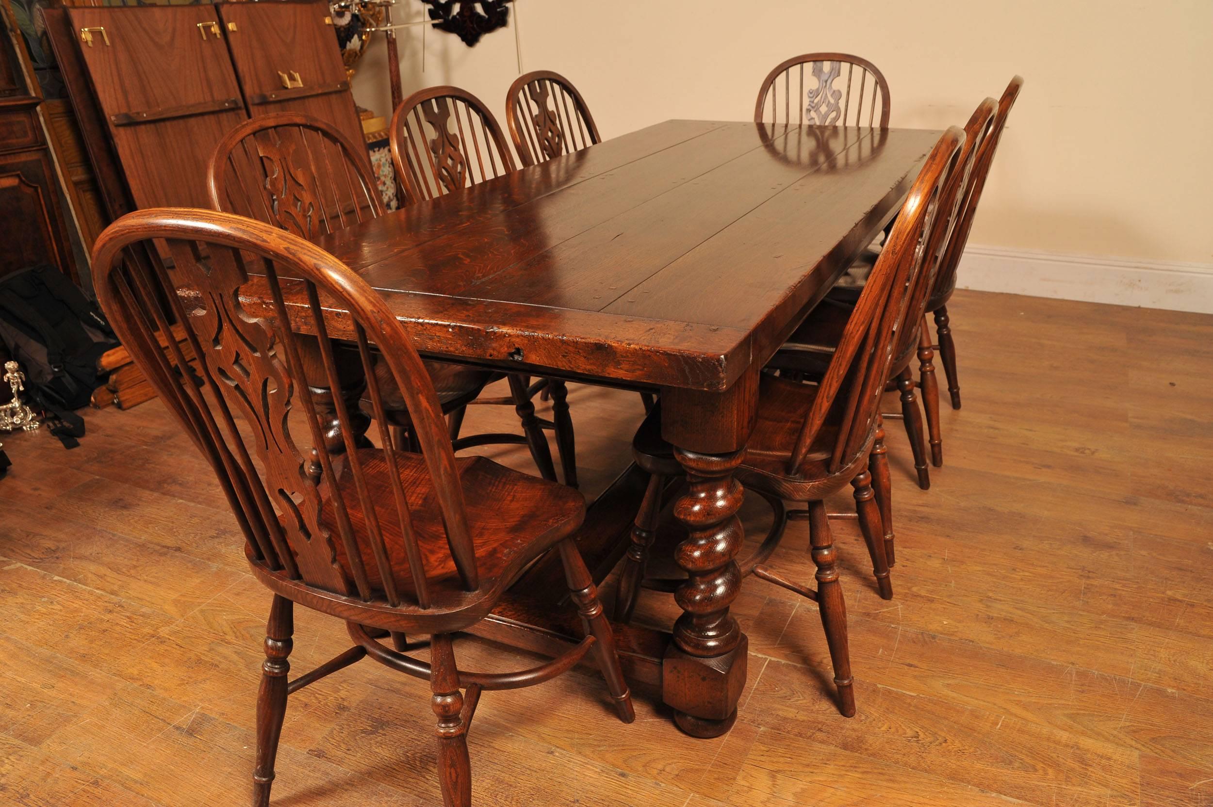 Kitchen Dining Set Refectory Table Windsor Chairs For Sale 1
