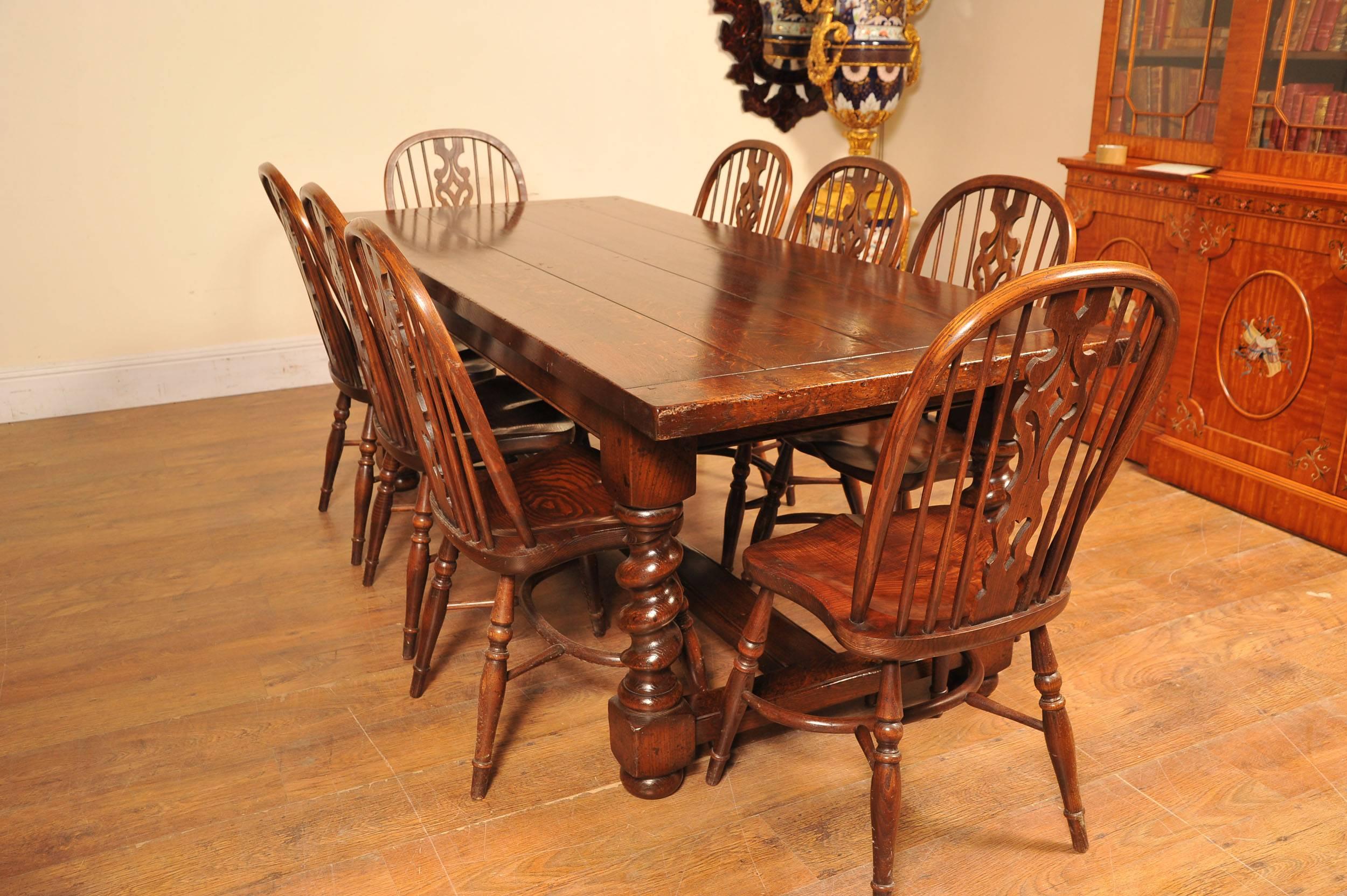 Kitchen Dining Set Refectory Table Windsor Chairs For Sale 3