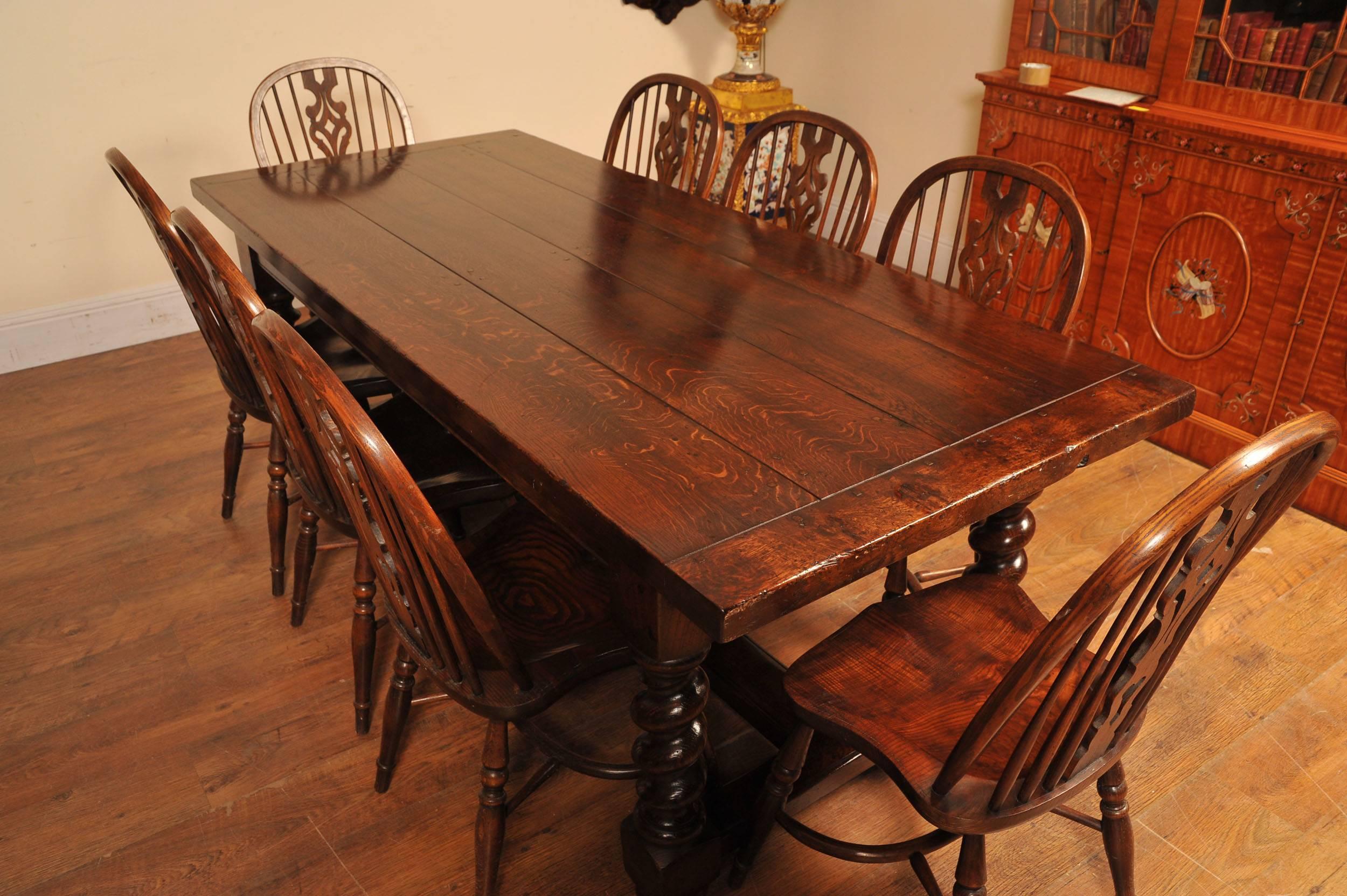 Kitchen Dining Set Refectory Table Windsor Chairs For Sale 4