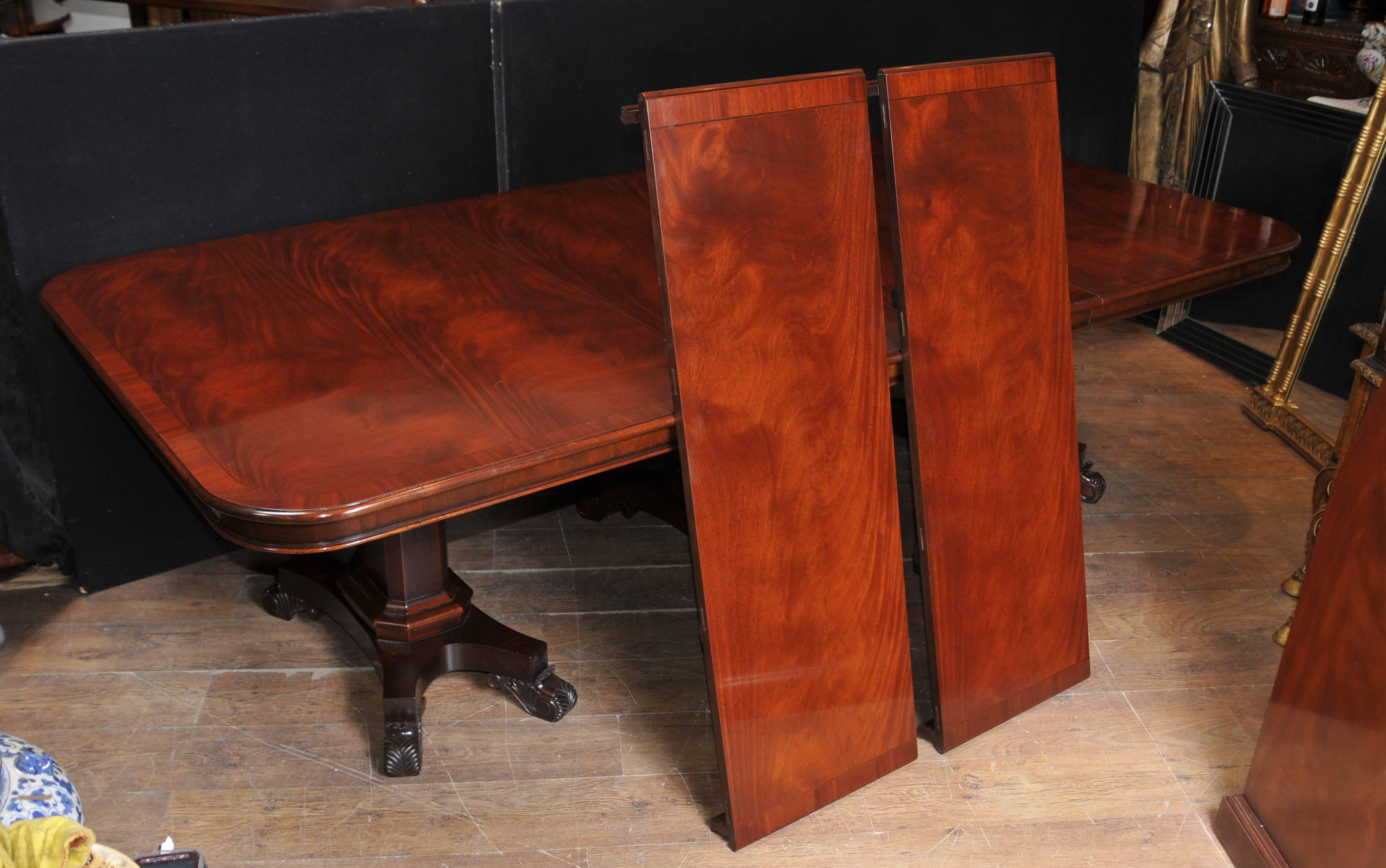 Regency Style Dining Table Mahogany Triple Pedestal Manner George Bullock For Sale 2