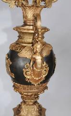 Pair of French Empire Style Ormolu Candelabras