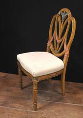 Set Eight Satinwood Hepplewhite Dining Chairs Painted Furniture