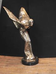 Extra Large Silver Bronze Flying Lady Art Nouveau Statue Charles Sykes