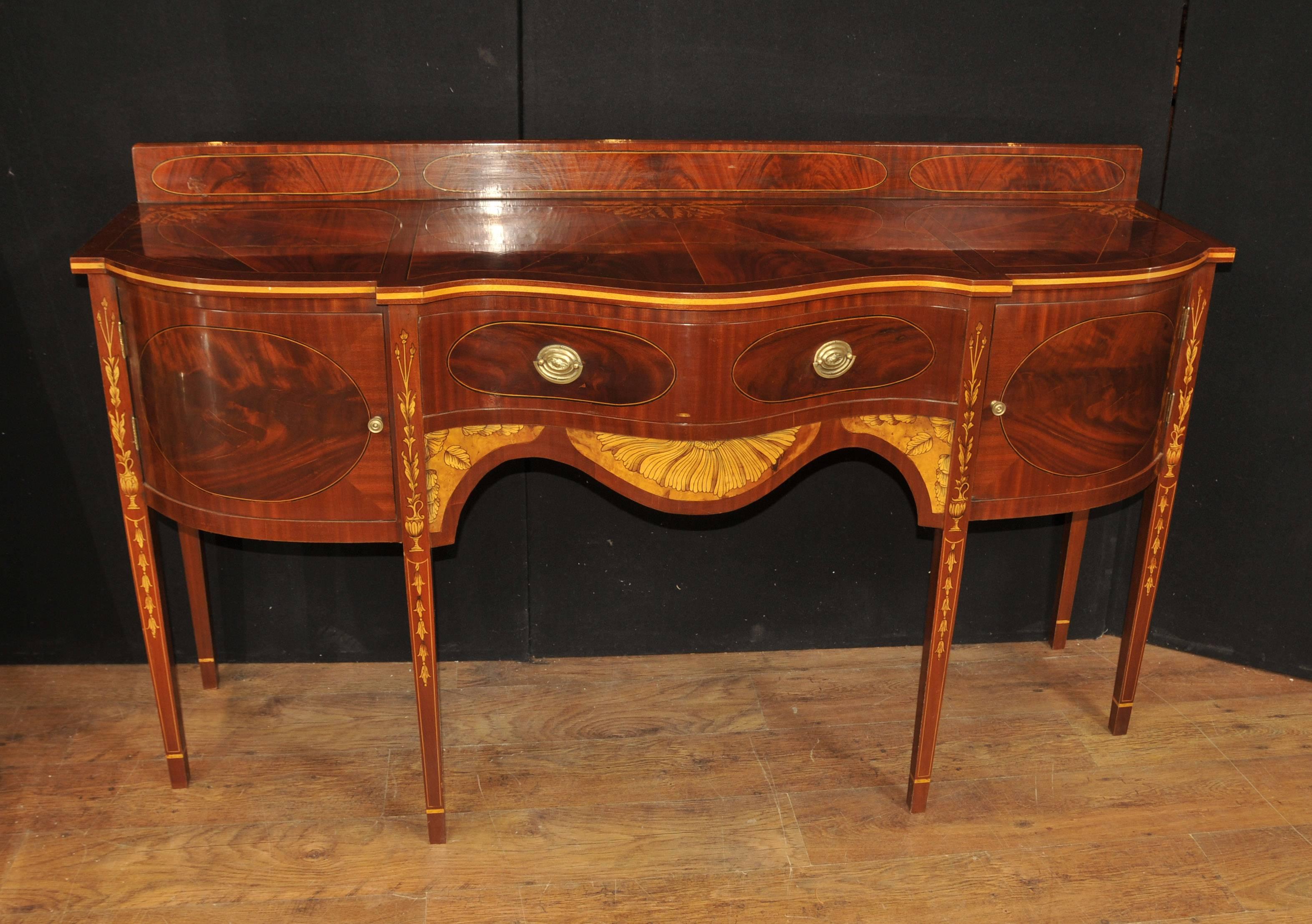 Contemporary Hepplewhite Style Mahogany Sideboard Server Buffet For Sale