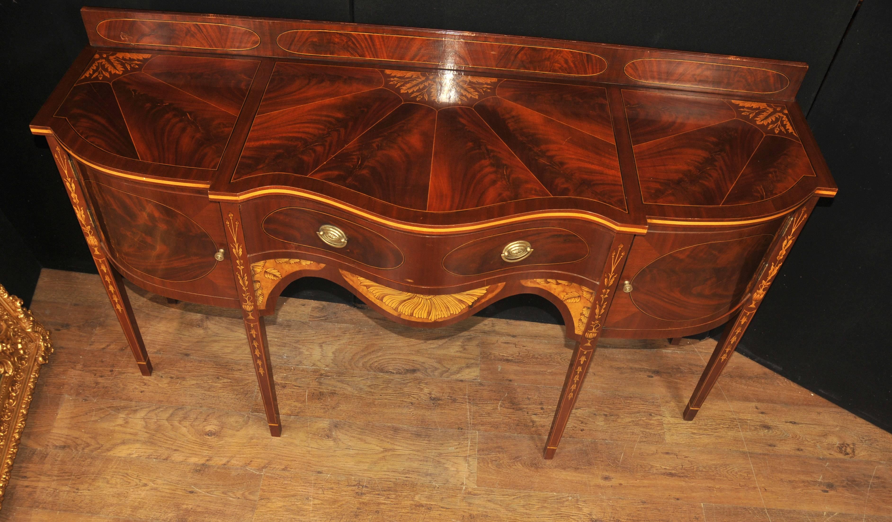 Hepplewhite Style Mahogany Sideboard Server Buffet For Sale 1